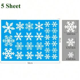135Pcs Christmas Window Clings Snowflakes Window Decals Static Window Stickers For Christmas Decorations Window Decor Ornaments Xmas Party Suppli (Option: 5 Sheet)